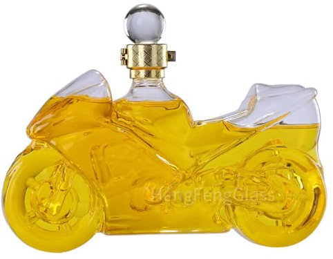 YUZDNM Carafe À Whisky - Carafe À Whisky pour Moto Élégante Moto 750Ml, Vin Écossais Ou Liqueur, Bouteille Vide en Verre De Moto, Bouteille De Vin en Forme De Voiture Scellée