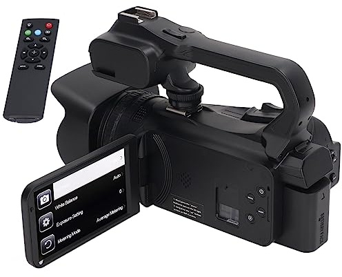 Yctze Caméra Vidéo 4K Caméscope 18X Numérique M 4,0 Pouces Touch SC WiFi Vlog Caméras avec Stabilisateur Portatif Télécommande Pare-Soleil pour l'enregistrement Vidéo Numérique