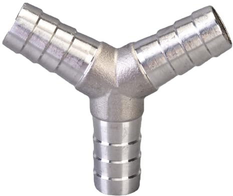 Y Shape Pipe Connector, 25mm Stainless Steel 3 Way Hose Barb Adapter Connector, Barbed Barb Hose Fitting for Water/Fuel/Gas