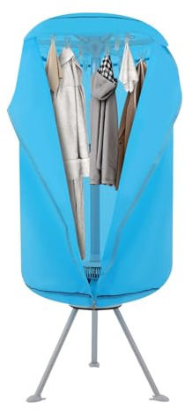 Sèche-linge portable, petit séchoir électrique à pompe à chaleur avec minuterie, stérilisation UV, arrêt automatique, étendoir à linge chauffant pour appartement, maison, voyage, jusqu'à 10 kg (bleu)