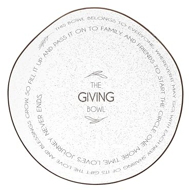 Pavilion Gift Company - The Giving Bowl - 10.5 Serving Bowl Sharing Blessings Love Family Friends Thanksgiving Holidays Kitchenware Decor