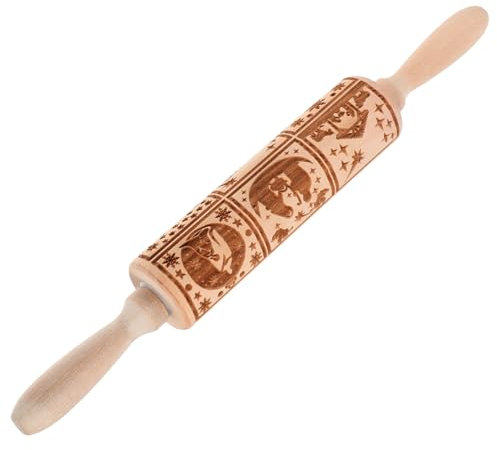 Warmhm Per Pasta in Legno Goffrato Incisione Design Mattarello Per Cottura Al Forno Riutilizzabile Per Cucina e Feste