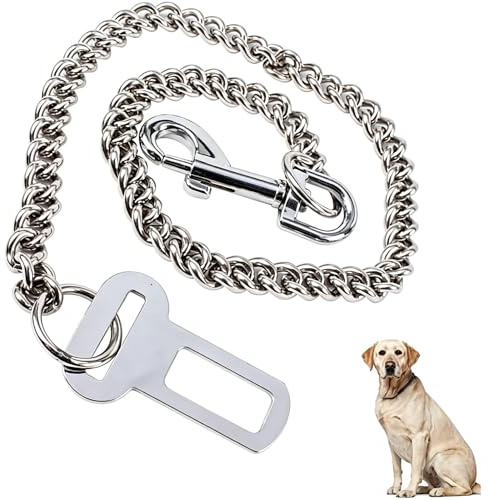 XMHBG Dog Seat Belt for Car - Stainless Steel Pet Safety Restraint, Vehicle Travel Harness & Crash-Proof Tether Small Breed dogCarLeash Strap (Fits Most Cars & SUVs)- 24inch