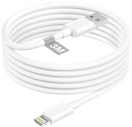 iPhone Ladekabel 3M[Apple MFi Zertifiziert], USB Lightning Kabel 3M Extra Lang Original iPhone Kabel Ladekabel i Phone Schnellladekabel für Apple iPhone 14 13 12 11 Pro Max/Mini/XS/XR/X/8/7/6/5/SE