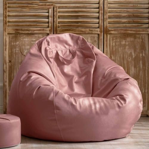 Großer Sitzsack aus Kunstleder, 1 m – ungefüllt für Outdoor, Lounge, Salon, Gaming, Schlafzimmer & Garten – Stilvoller Komfort für Wohnzimmer & Entspannung