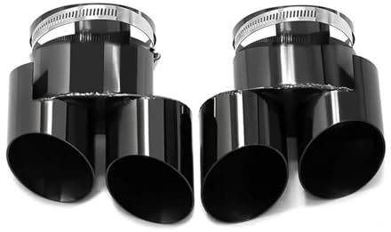 Endrohrblende Für G05 X5 G06 X6 Quad-Endrohr Kein Schweißen Auspuffrohr Aus Edelstahl Kein Schneiden Schalldämpferspitze Düse Endrohr Auspuffspitze Auspuff Blende(Schwarz)