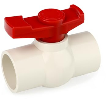 GASHER 50mm PVC Ball Valve Shut-Off for Pool | Plastic Control Valve for Water Flow Regulation in Swimming Pool Systems