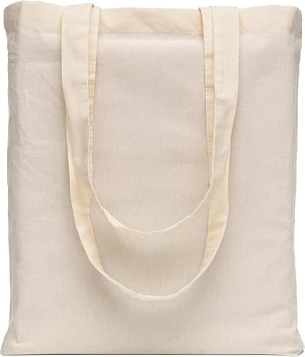 LEATEX Stoffbeutel 38×42 cm – Baumwolltasche 145 g/m², unbedruckt mit langen Henkeln (70 cm) – Einkaufstasche & Jutebeutel-Alternative – zum Bemalen & Bedrucken - Farbigen