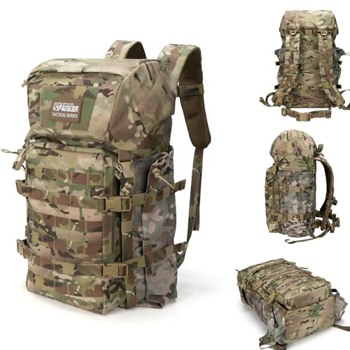 EXCELLENT ELITE SPANKER 40L Camping Hiking Backpack for Men and Women Tactical Military Backpack Large Rucksack Assault Pack Bag for Outdoor Camping, Hiking,Travel Backpacking(Multicam)