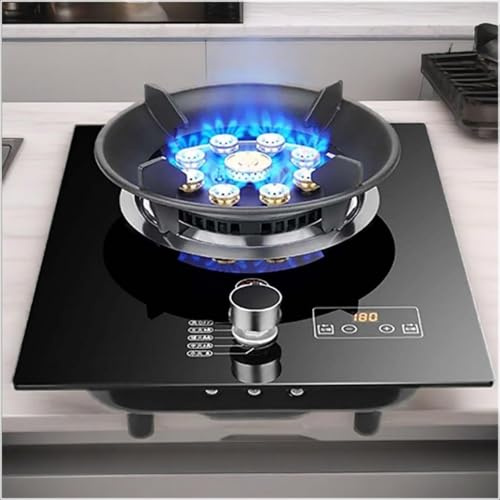 Indoor Portable Gas Stove, 7KW Tempered Glass Cooker, Single Burner Hob Table Top, with Timer Function(Ng)