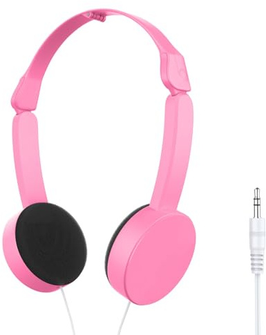 Cnrfeoap Cuffie sovrauricolari per bambini, cuffie da 3,5 mm, pieghevoli, facili da trasportare, comode per l'uso quotidiano
