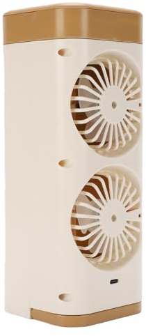 TOPINCN Ventilador de Aire Acondicionado Portátil, Mini Enfriador de Aire Acondicionado con Batería de 2400 MAh y Luz Nocturna, 3 Velocidades de Viento, Enfriamiento por Niebla para