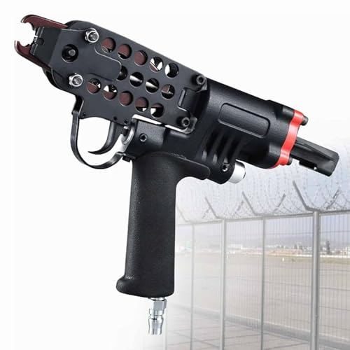 Pneumatic Nail Gun for Fencing and Fastening, Industrial-grade, Air Pressure Range 0.4-0.8 MPa, 100 Nail Capacity, Hog Ring Tool
