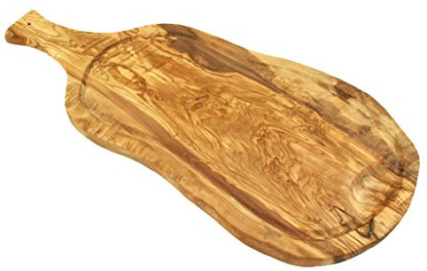 D.O.M. Die Olivenholz Manufaktur D.O.M. Planche à découper en Bois d'olivier Taille L 45 cm avec poignée