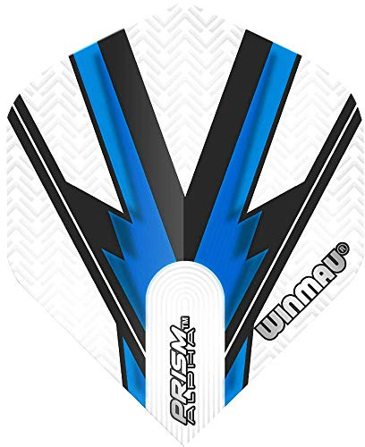 WINMAU Prism Alpha White & Blue Extra Dicke Dart Flights - 1 Sätze pro Packung (3 Flights insgesamt)