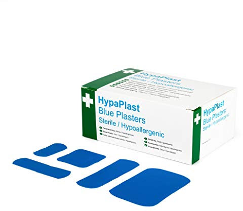 Safety First Aid Group HypaPlast Blue Catering Plasters, Assorted (Pack of 100) Sterile Hypoallergenic