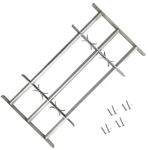Tidyard Barandilla Ajustable para Ventana,Ventana Rejilla,Reja de Seguridad para Ventana,Decoración para Hogar,con 3 Travesaños Sólidos,Acero Galvanizado 1000-1500mm