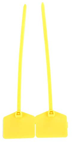 Pack of 100 Cable Labels Nylon Cable Ties Zip Ties Marker Ties Self-Locking Nylon Plastic Ties Cord Cable Management Wraps Power Making Label Mark Tags(Yellow)