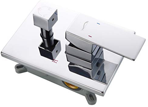 UZSYLE Multifunzionale Di Rame Quadrato Scatola Da Incasso Miscelatore Doccia Incasso Set Quadrato Raccordo Box Incorporato Valvola Miscelatrice, C