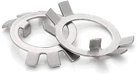 Acciaio inossidabile 304, rondella di arresto del dado tondo, anello di ritenzione, rondella a sei griffe M10M12M14M16M18M20-M60M65M72-M27 (5 pezzi)