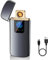 ASANMU Accendino Elettrico Regalo Uomo, Accendino USB Ricaricabile Antivento Elettronico USB Ricaricabile accendino Indicatore della Batteria per Candele Cucina Barbecue, Regalo Compleanno per Lui/Lei