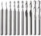 Bestgle 10pcs Tungsten Carbide Ball Nose End Mill Cutter, 1/8 Shank 2 Flutes Straight Bit End Milling Engraving Cutter CNC Router Spiral Bits Set 1/1.5/2/2.5/3.175mm