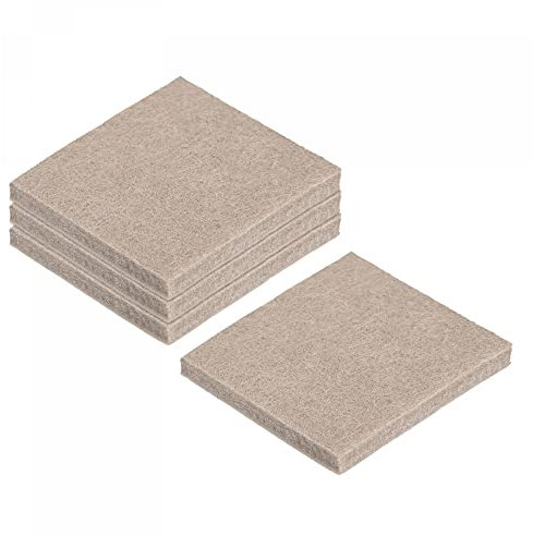 sourcing map Felt Furniture Pads Self Adhesive Square Furniture Felt Pads, Anti Scratch Floor Protectors for Furniture Legs Hardwood Floor 1.5 Inch x 1.5 Inch Beige 16pcs