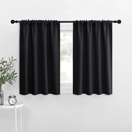 NICETOWN Short Kitchen Window Blackout Curtains Over Sink 36 inch 2 Panels
