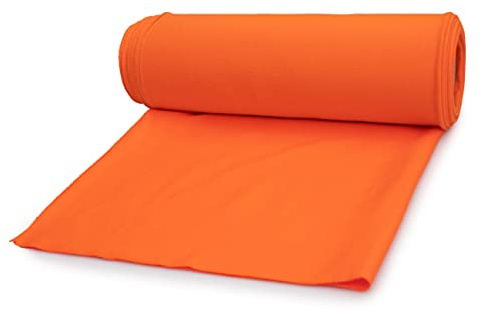 French Terry Stoff, Jersey aus Baumwolle, Schlaufen 50 x 180 cm (Orange)