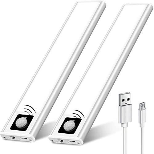 Luz LED Armario, Luces Con Sensor De Movimiento, Luz Nocturna Escaleras Pasillo Magnética Inalámbrica, Regleta LED Cocina Bajo Mueble Para Cocina, Escalera, Garaje, Pasillo, Emergencias,3000k