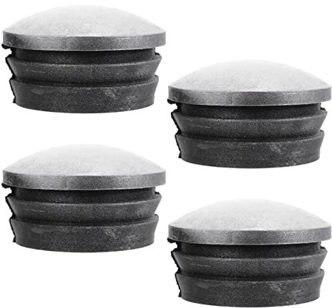 Reflective Round Post Caps 76mm Black Rubber Covers 4 Pack