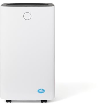 Prem-I-Air Deshumidificador compresor de 12 litros con humedad ajustable, alarma completa de agua, funcionamiento silencioso, drenaje continuo, filtros lavables, modo de secado de lavandería, rueda