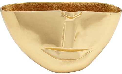 Kare Design Vase Half Face, Gold, Blumenvase, Dekorationsvase, Gefäß für Blumen, Tischvase, 38cm