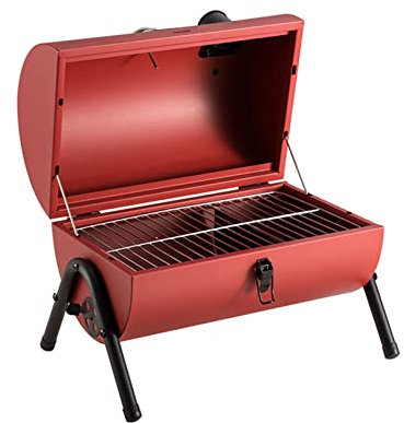 Verstellbarer, tragbarer Holzkohlegrill, kompakte Größe, multifunktional, Metall, kleiner Grill, Tischgrill und seitliche Feuerbox für Outdoor, Wandern, Picknick, Camping
