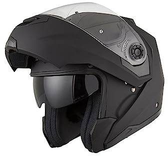 EOLE Casco modular SUBTLE negro mate, con homologación ECE R 22.06 – Talla M (57–58 cm) – Calota de ABS
