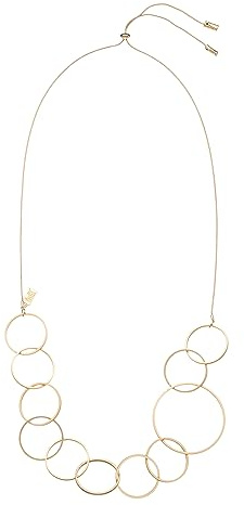 Leslii Damen-Kette Statement lange Halskette Bubbles Modeschmuck-Kette Ringe (Gold)