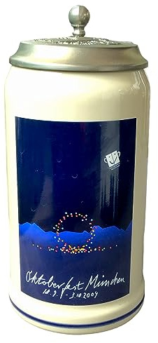 Steinfixx® - Chope originale de l'Oktoberfest 2004 avec couvercle en étain et certificat I Chope millésime I Chope annuelle I Chope de collection
