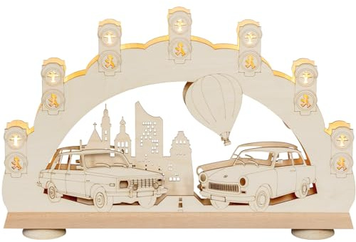 SAICO Original 3D Schwibbogen Trabant und Wartburg Leuchtbogen
