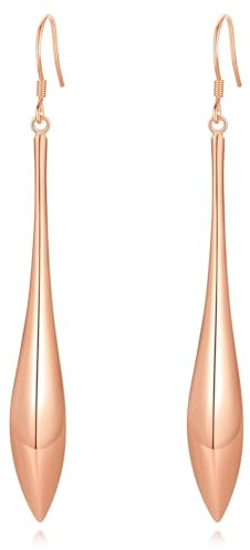 MetJakt Women's Earrings 925 Sterling Silver Fashion Dangle Drop Jewelry Trendy Simple Options in Silver Gold Rose Gold for Girls