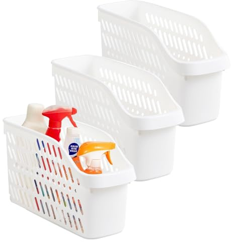 Gzsekken 3 Pack Under Sink Organiser with Wheels,Pull Out Kitchen Bathroom Storage Organizer,Under Counter Storage Container Box,Multi-purpose Plastic Organizer for Cabinet Pantry Storage