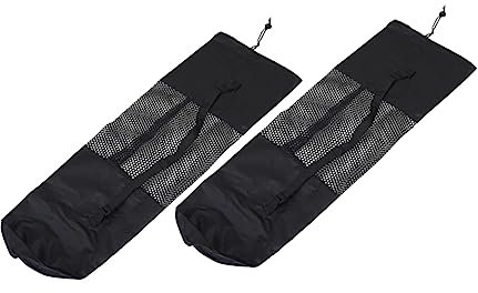 TOGEVAL 2 Stück Yogamatten Transporttasche mit Netzfach, Groß, Schwarz