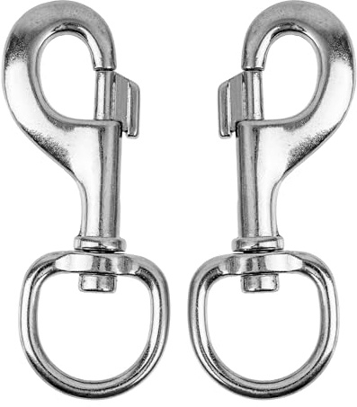 Karabiner für Drehgelenk, 2 Stück, in Silbern, Größe 6, für Hundehalsband, Hundeleine, Karabinerhaken mit abgerundetem Wirbel, Schnalle Schlüsselbund Gurtband, Schlüsselanhänger Drehkopf Paracord