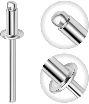 Gabex Blindnieten Popnieten Flachkopf Aluminium Stahl Größen 2,4-6,4 mm Ø Profiqualität (4,0 x 8 mm, 20 Stück)