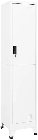 ZQQLVOO Aufbewahrungsregal Schrank Schlafzimmer Schlafzimmerschrank Schließfachschrank Weiß 38x45x180 cm Stahl