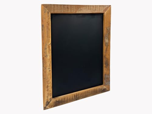 Woodkings Bilderrahmen Sumatra 60x80 cm | gr0ßer Altholz Rahmen für Bilder 50x70 | Wanddeko für Wohnzimmer Schlafzimmer Flur | rustikaler Look mit Kreidetafel-Rückwand