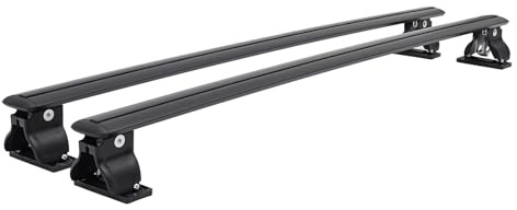 LKHDONG Dachträger Universal, Dachgepäckträger 130 cm, Aluminium-Querbalken, 75 kg Tragkraft, Dachträger für Fahrräder, Surfbretter und Gepäck, Querträger mit Schlössern