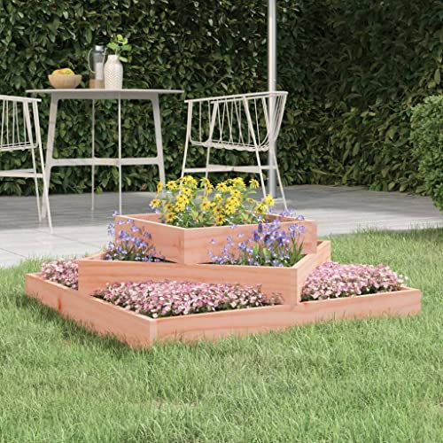 Homgoday Fioriera 83x83x27 cm in Legno Massello di Douglas, Fioriera da Esterno Fioriera Balcone Fioriera Grigliato per Giardino