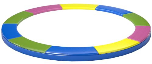 SPORTNOW Coussin de Protection pour Trampoline Remplacement | Bâche à Ressorts pour Trampoline, Résistant aux Rayons UV, Anti Déchirure, pas de Trous pour Mât, Multicolore