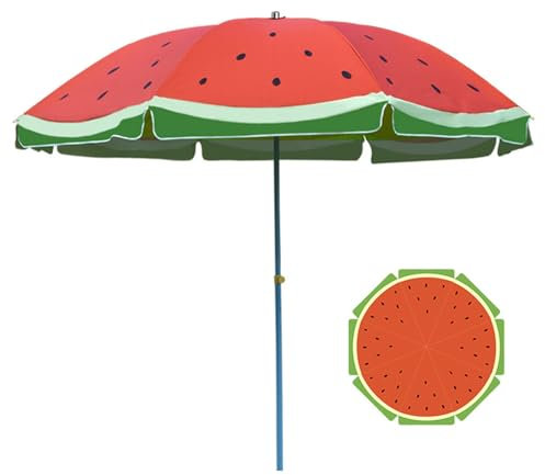 Ombrellone da Spiaggia Rotondo da 240 cm, Ombrellone da Mercato per Esterni con Protezione UV 50+ per Balcone, Terrazza, Giardino