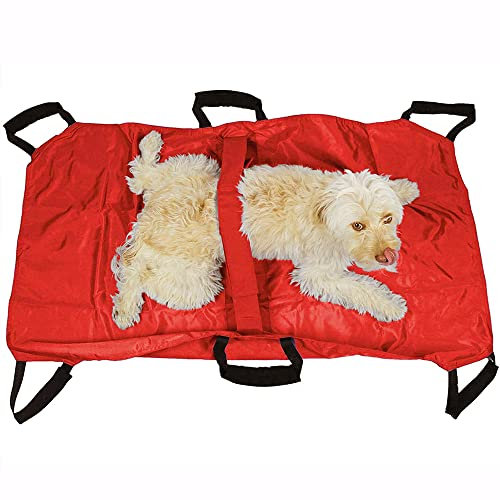 Large Pet Transport Stretcher- Load-bearing Capacity 110kg,Foldable Design,Soft Fabric,a Pet Transport Stretcher Designed for Elderly or Disabled Pets (Red,120 * 74cm)